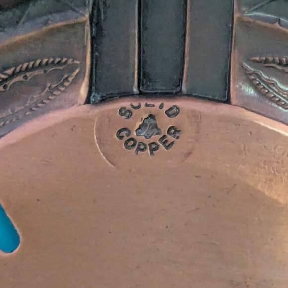 Vintage SOLID COPPER Southwestern Tribal Large Pendant Necklace - Picture 6 of 6